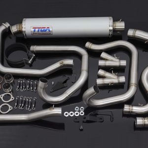 TYGA Racing Auspuffanlage inkl. Aluminium Endschalldämpfer rund, Honda VFR750F, 3rd Gen. 90-93
