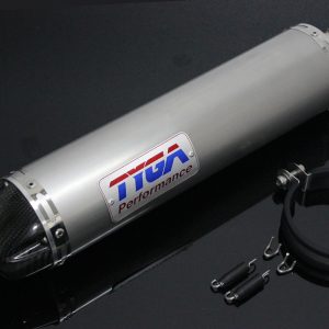 TYGA Endschalldämpfer Edelstahl rund / Carbon Endkappe 380mm (4-Takt)