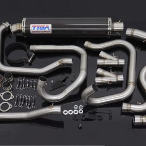 TYGA Racing Auspuffanlage inkl. Carbon Endschalldämpfer rund, Honda VFR750F, 3rd Gen. 90-93